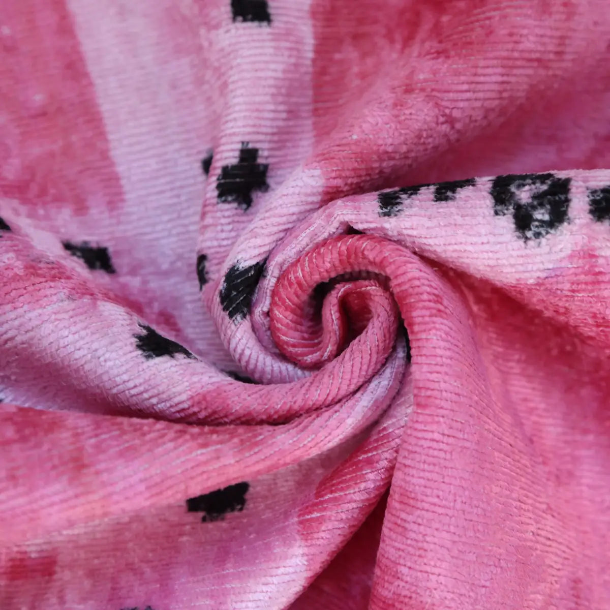 Handmade Pink Velvet Lumbar Pillow 16x24 – Designer Leopard Motif Luxury Cushion - Canvello