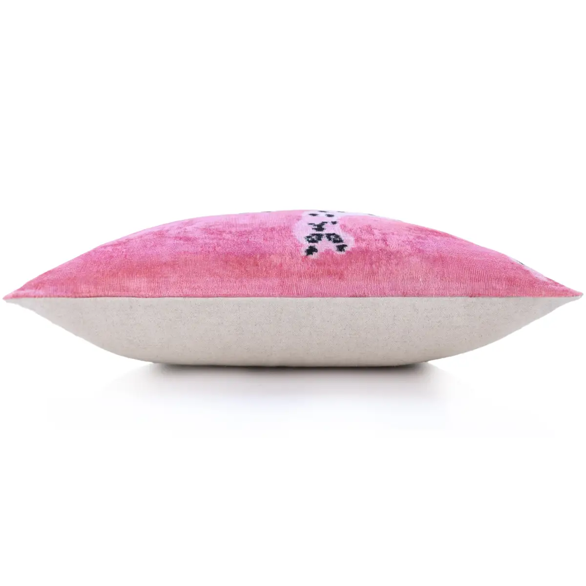 Handmade Pink Velvet Lumbar Pillow 16x24 – Designer Leopard Motif Luxury Cushion - Canvello