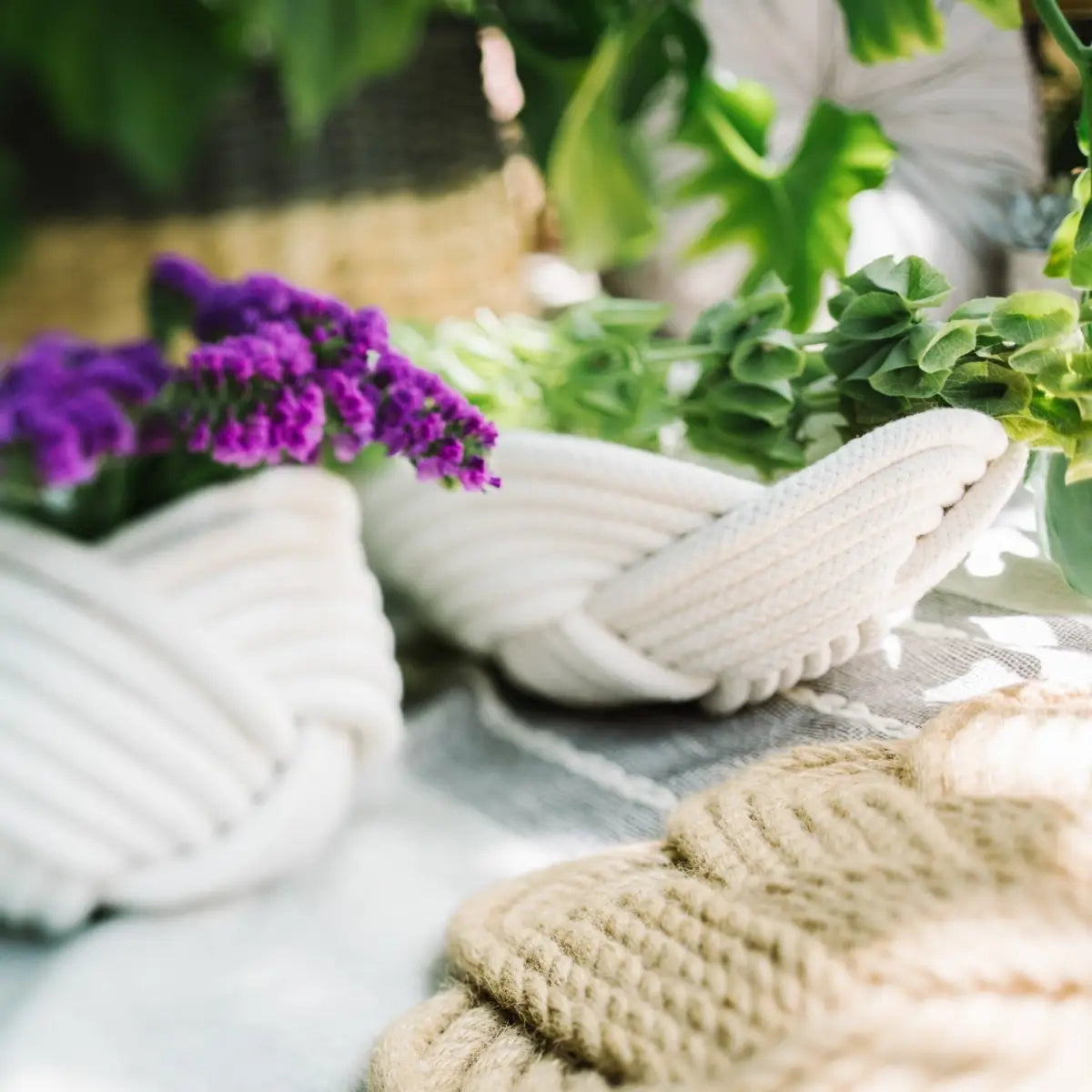 Handmade Rope Bowl - White - Starfish Project