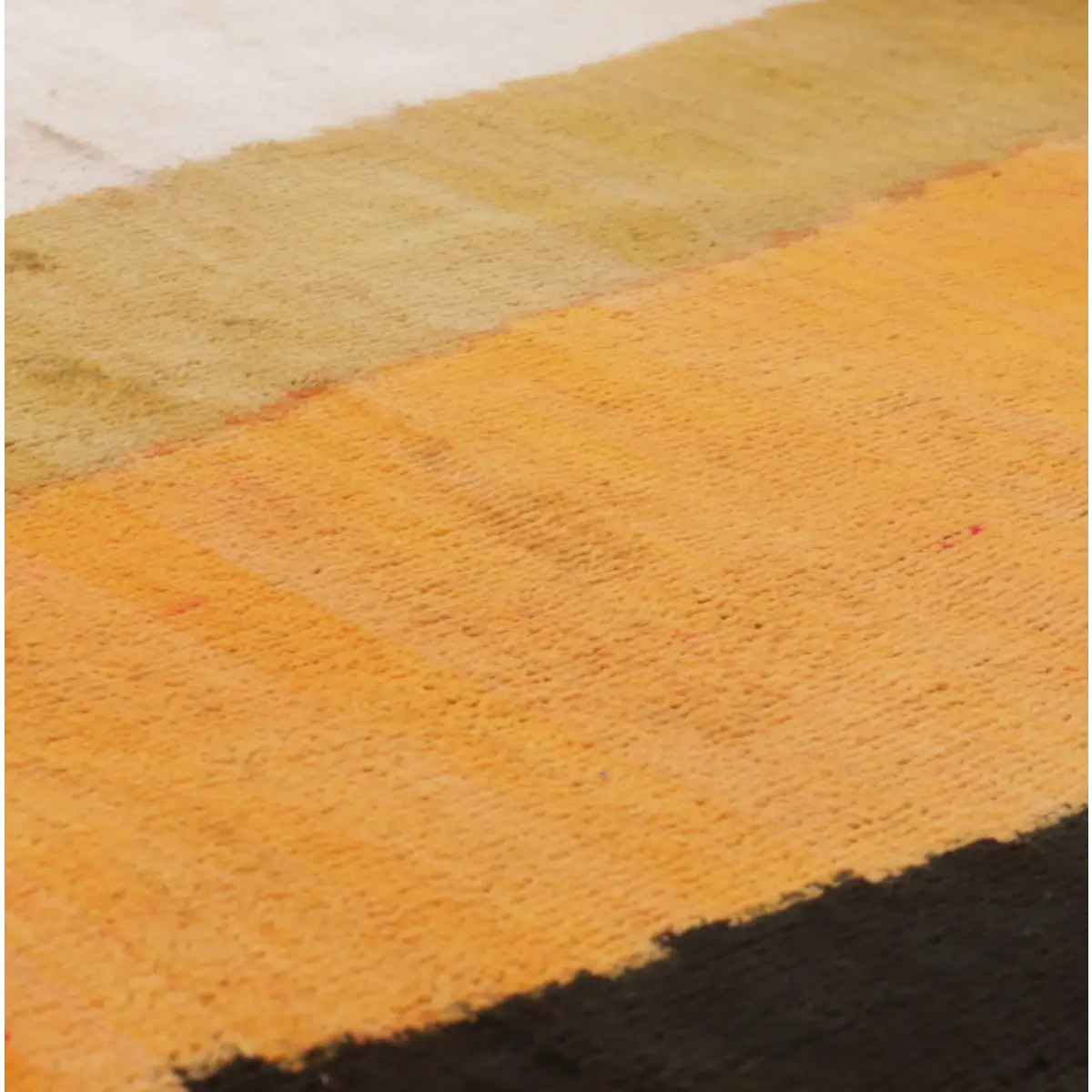 Handmade Silk Velvet Striped Throw Pillow - 20x20 Bold White Gold Orange and Black Design with Down Feather Insert