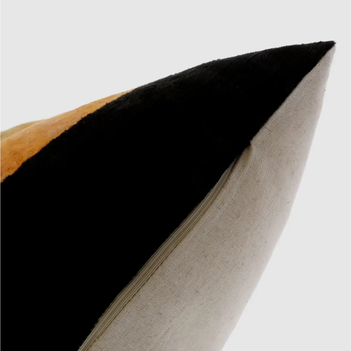 Handmade Silk Velvet Striped Throw Pillow - 20x20 Bold White Gold Orange and Black Design with Down Feather Insert