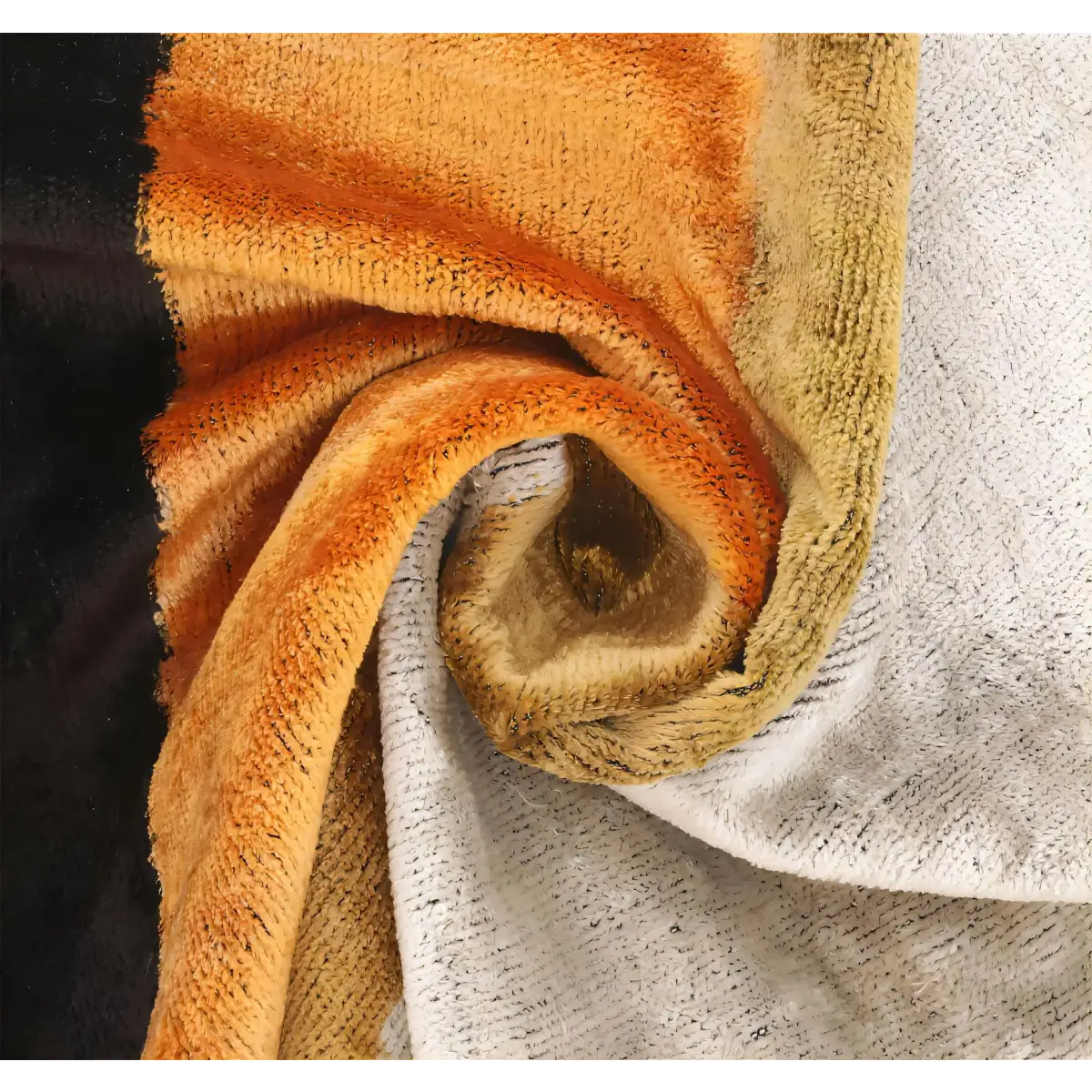 Handmade Silk Velvet Striped Throw Pillow - 20x20 Bold White Gold Orange and Black Design with Down Feather Insert