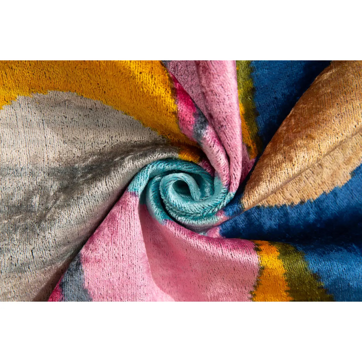 Luxury Silk Velvet Pillow - Multicolor Modern Circle Square 20x20’’ - Canvello