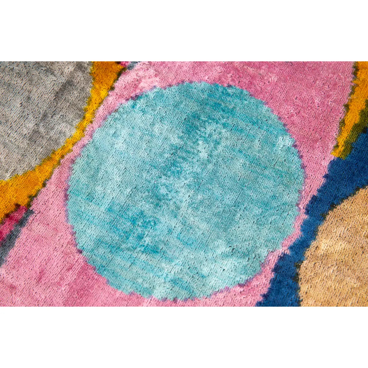 Luxury Silk Velvet Pillow - Multicolor Modern Circle Square 20x20’’ - Canvello