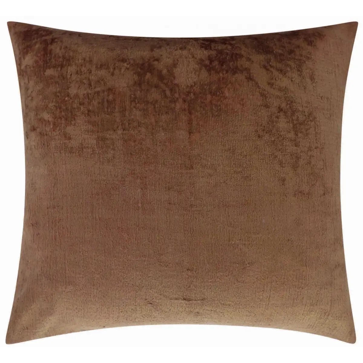 Handmade Solid Brown Silk Velvet Throw Pillow - 20x20 Luxurious Velvet Design with Down Feather Insert - Canvello