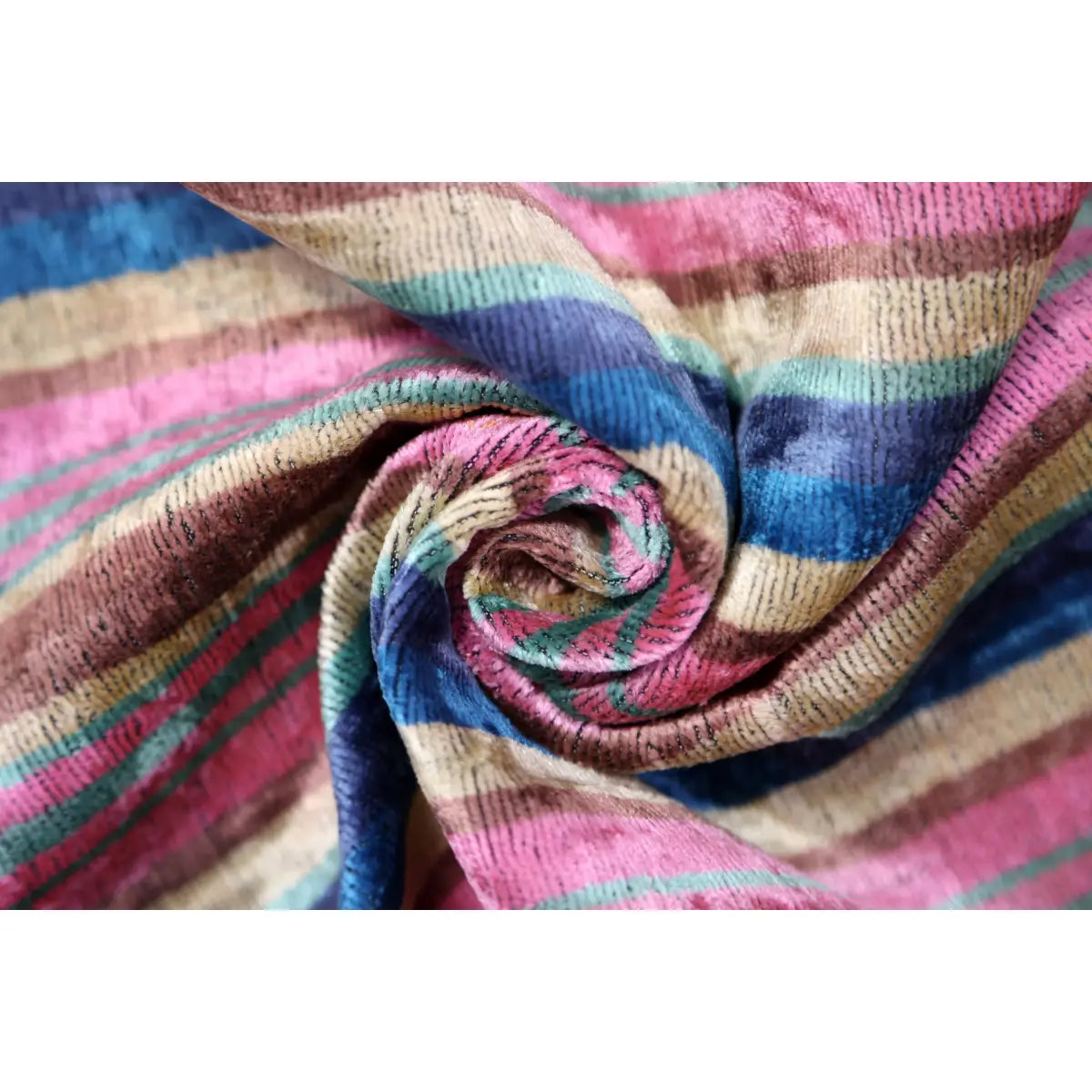 Luxury Silk Velvet Pillow – Colorful Striped Lumbar 16x24’’ - Canvello