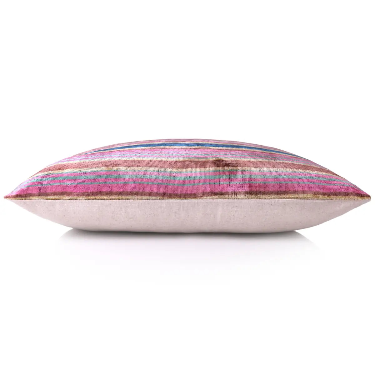 Luxury Silk Velvet Pillow – Colorful Striped Lumbar 16x24’’ - Canvello