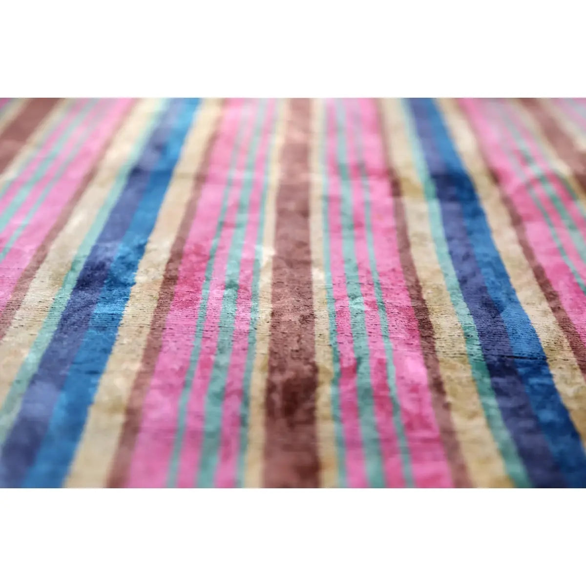 Luxury Silk Velvet Pillow – Colorful Striped Lumbar 16x24’’ - Canvello
