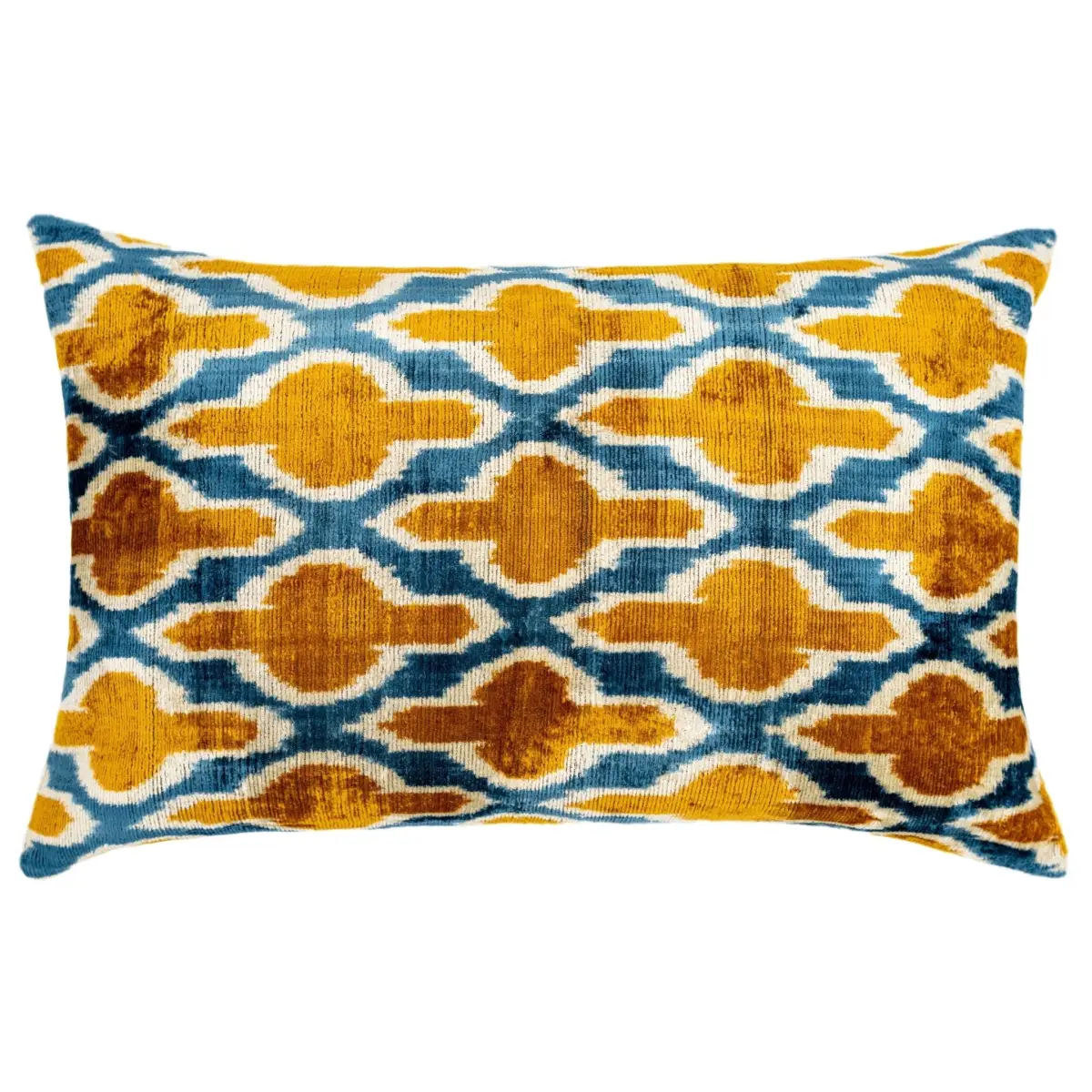 Handmade Throw Pillow Cover & Feather Insert | Orange Blue Pillow | Soft Throw Pillow| Luxury Decorative for Couch | 16