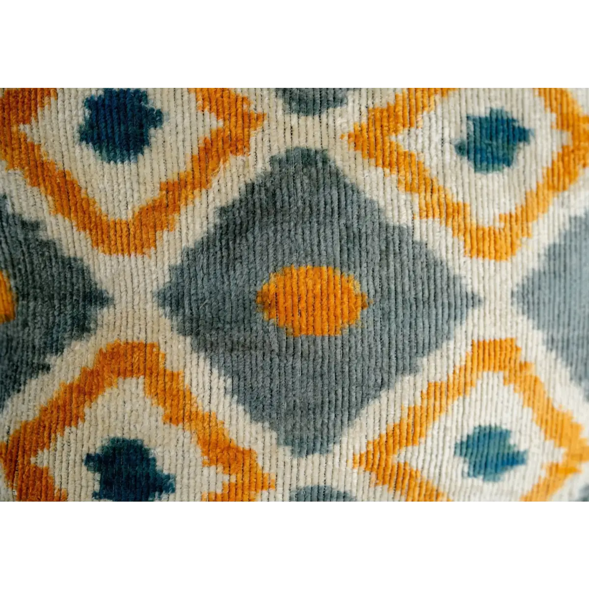Handmade Throw Pillow Cover & Feather Insert | Orange Gray Pillow | Soft Throw Pillow| Luxury Decorative for Couch | 16