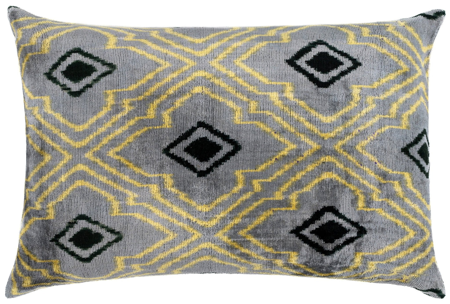 Funda de almohada hecha a mano y relleno de plumas | Almohada gris amarillenta | Almohada suave | Decoración de lujo para sofá | 16 x 24 pulgadas 