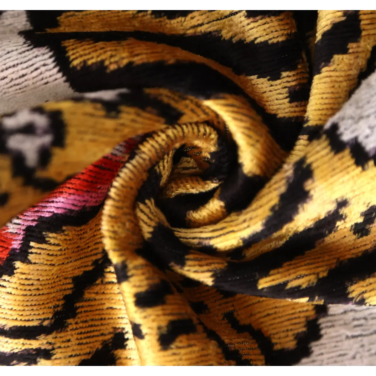 Handmade Tiger Design Velvet Lumbar Pillow 16x24 – Bold Artisan Statement Cushion - Canvello