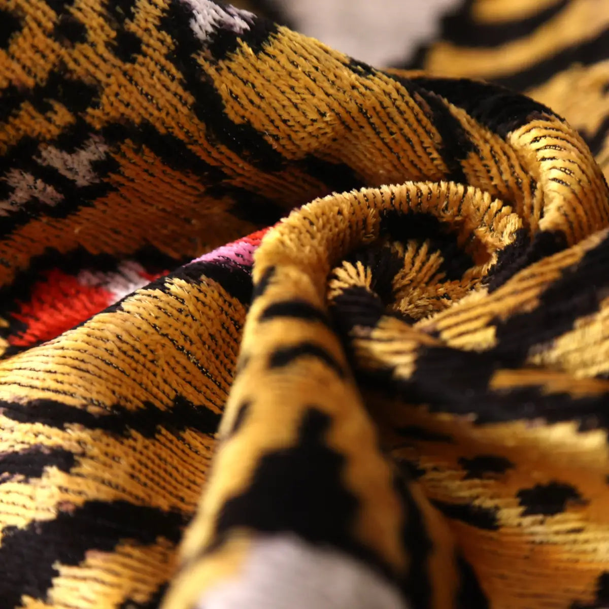 Handmade Tiger Design Velvet Lumbar Pillow 16x24 – Bold Artisan Statement Cushion - Canvello