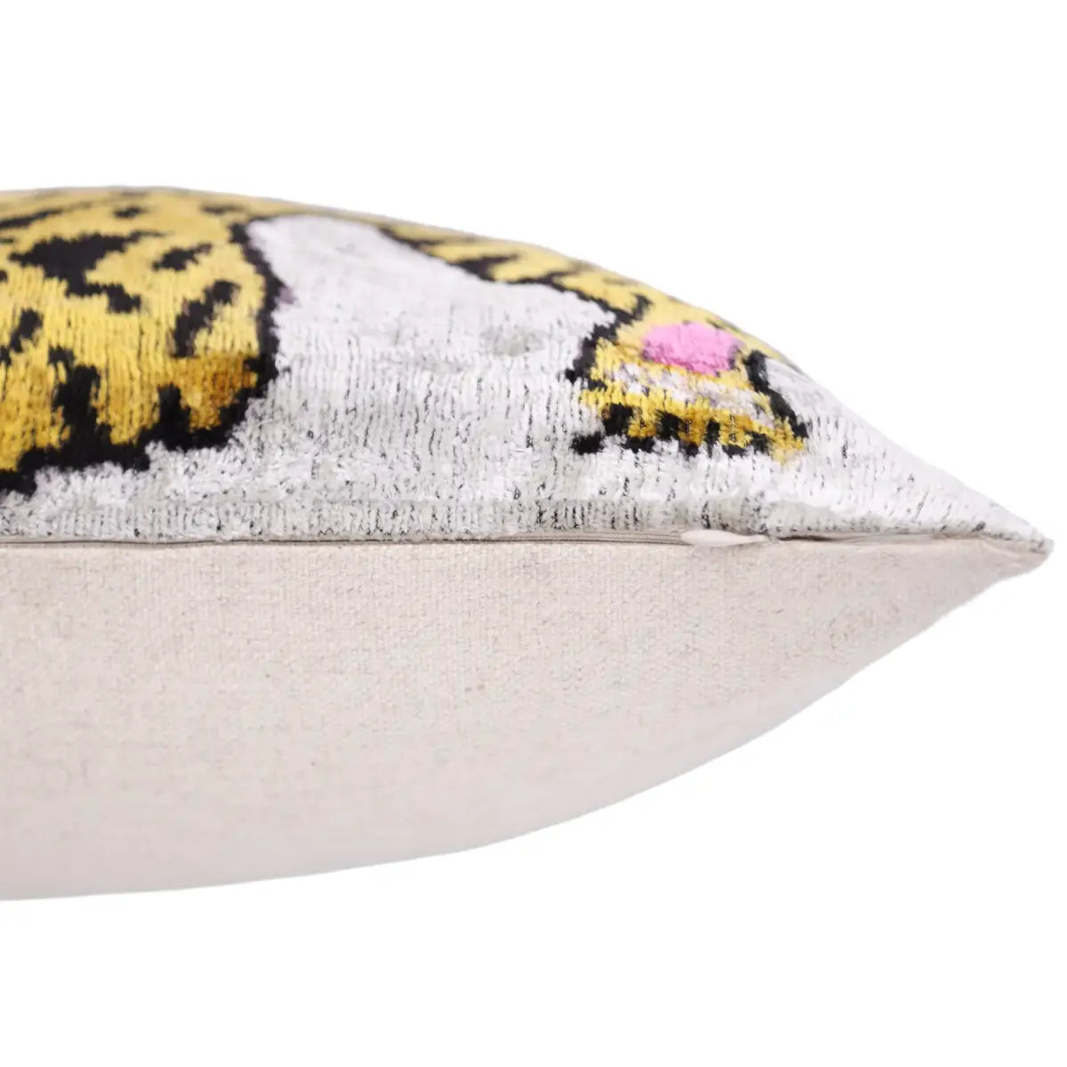 Handmade Tiger Design Velvet Lumbar Pillow 16x24 – Bold Artisan Statement Cushion - Canvello