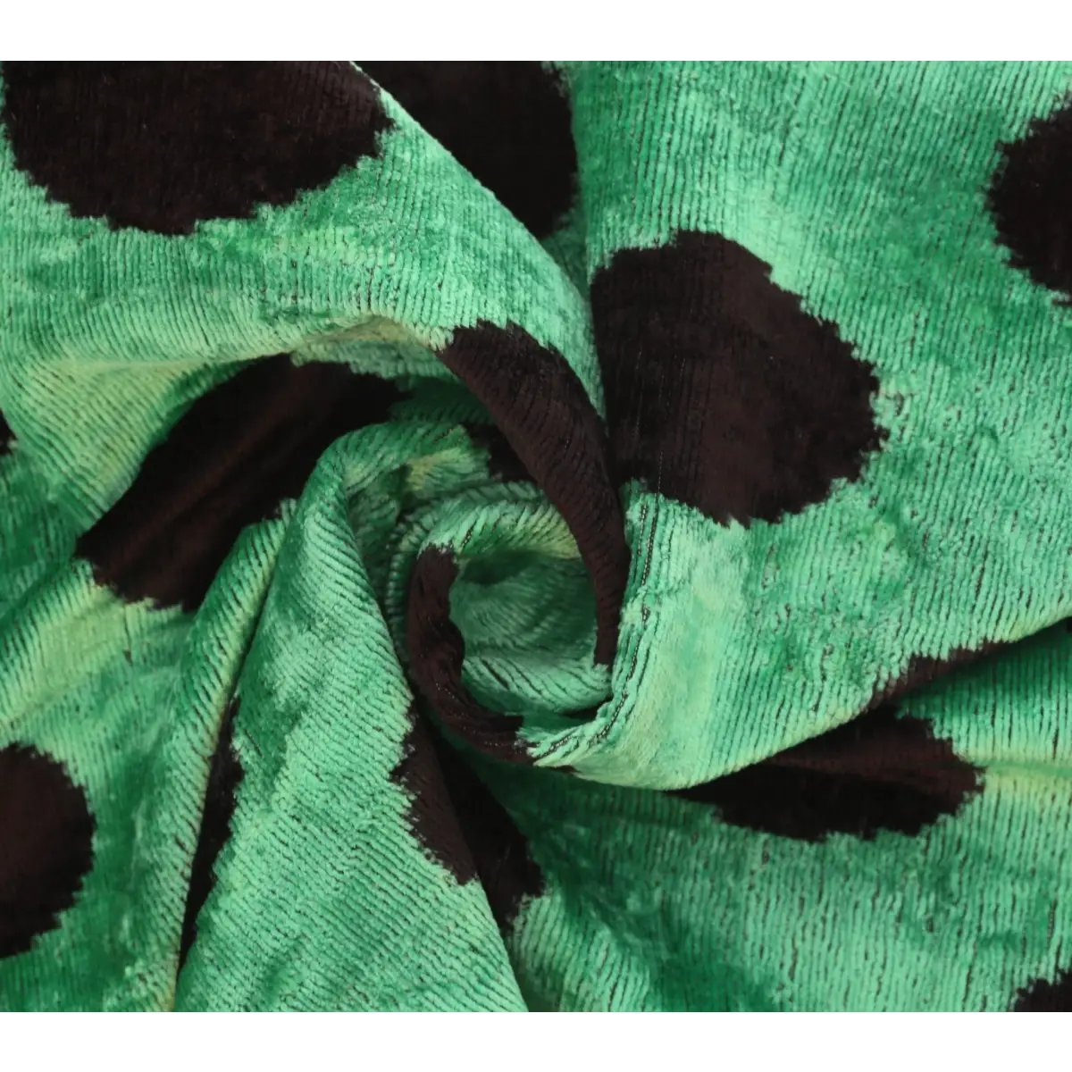Handmade Velvet Lumbar Pillow in Green and Black Polka Dot Design - High-Quality 16x24 Inch Decorative Accent