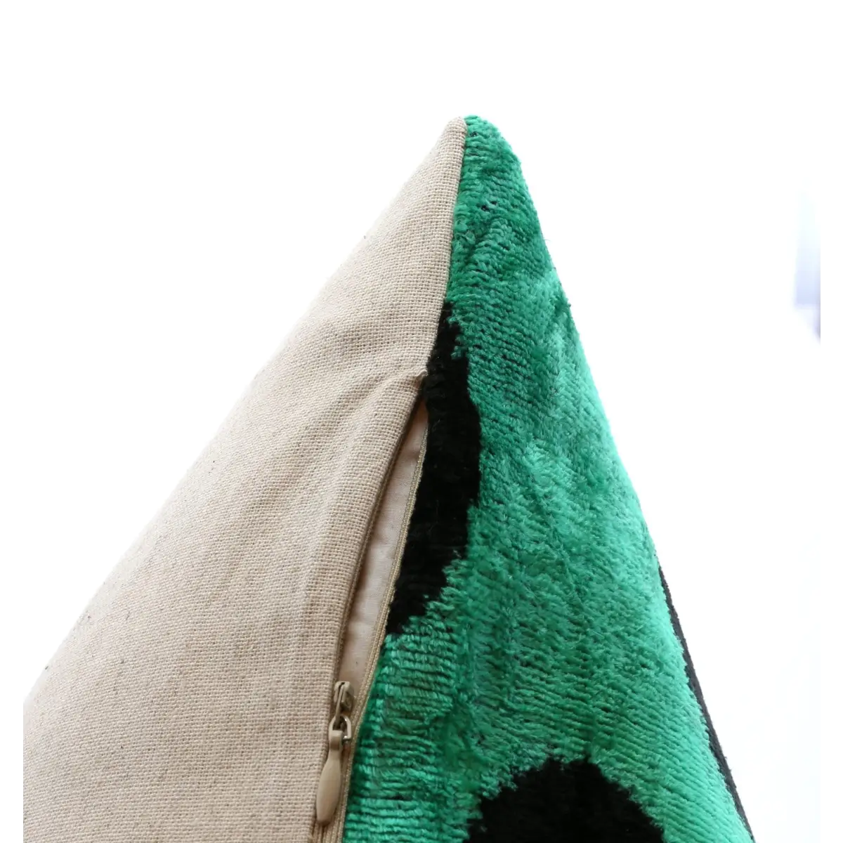 Handmade Velvet Lumbar Pillow in Green and Black Polka Dot Design - High-Quality 16x24 Inch Decorative Accent
