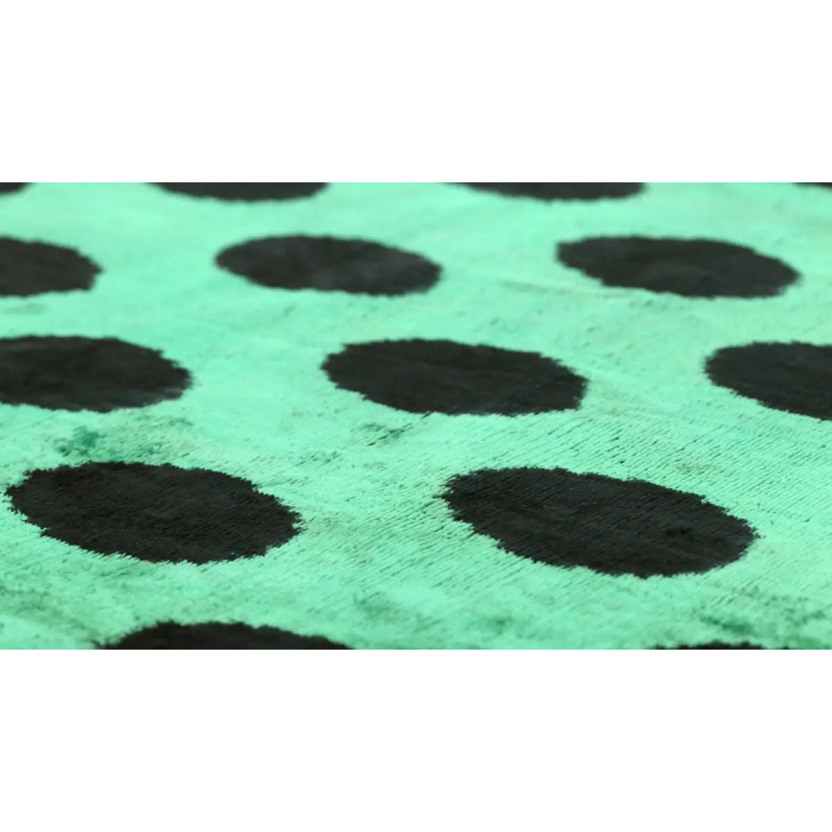 Handmade Velvet Lumbar Pillow in Green and Black Polka Dot Design - High-Quality 16x24 Inch Decorative Accent