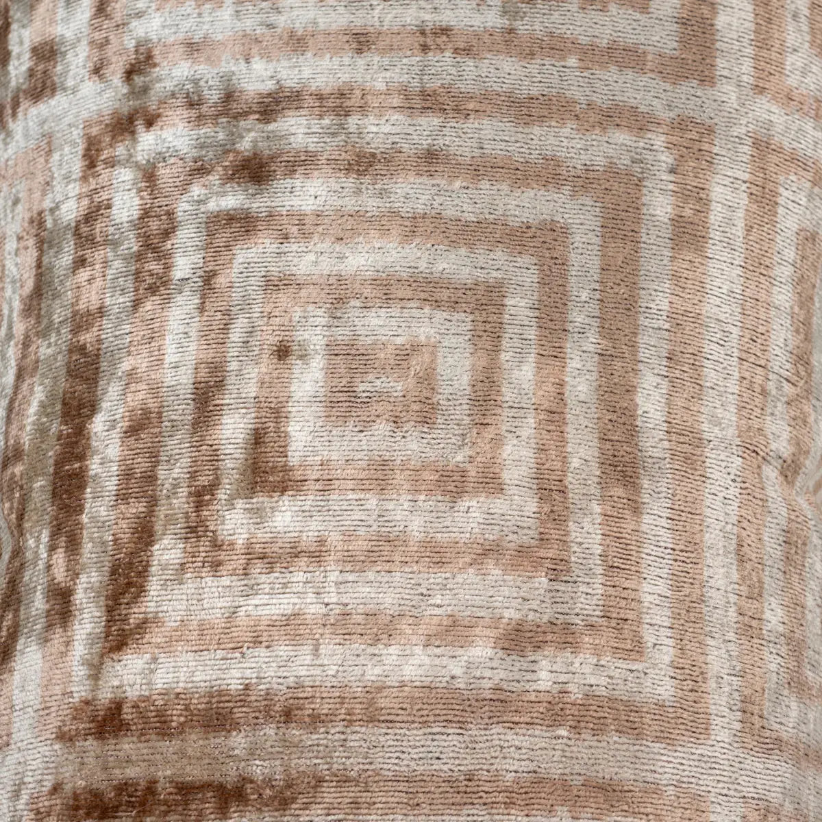 Luxury Silk Velvet Pillow – Beige Labyrinth Lumbar 16x24’’ - Canvello