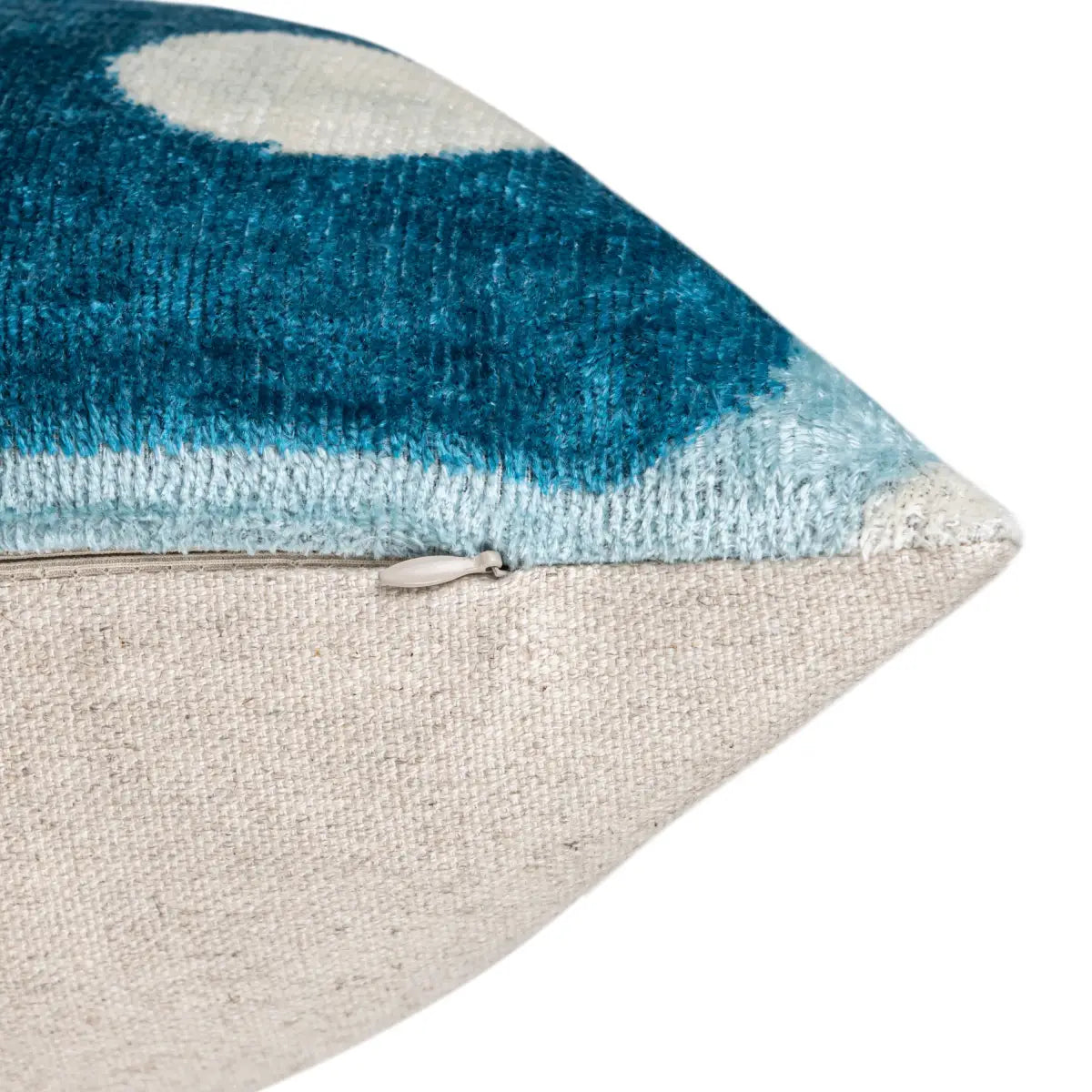 Luxury Silk Velvet Pillow – Blue Retro Grid Lumbar 16x24’’ - Canvello