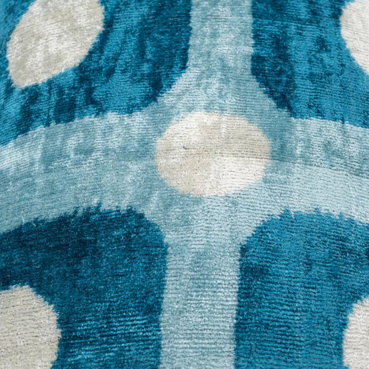 Luxury Silk Velvet Pillow – Blue Retro Grid Lumbar 16x24’’ - Canvello