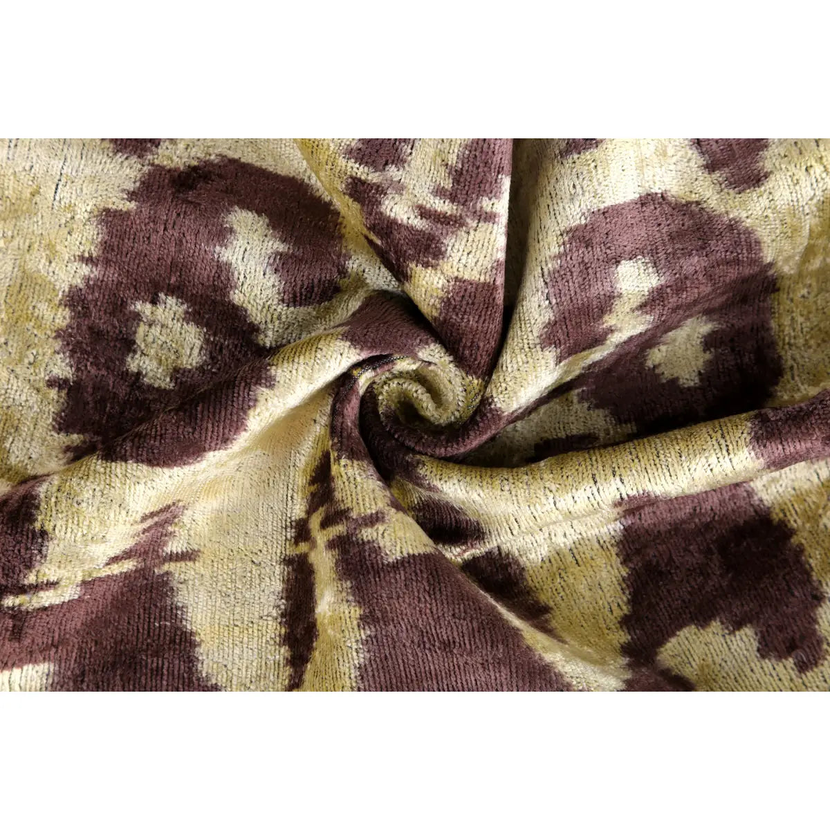 Luxury Velvet Pillow – Handmade Gold & Brown Ikat Lumbar 16x24’’ - Canvello