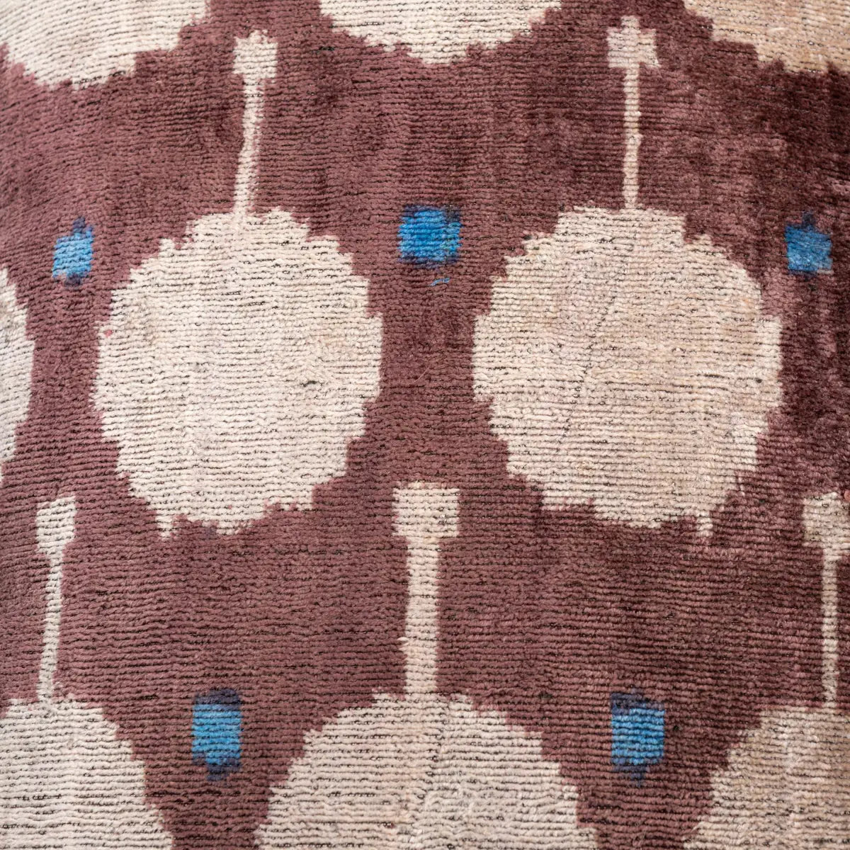 Luxury Silk Velvet Pillow – Brown & Ivory Medallion Lumbar 16x24’’ - Canvello