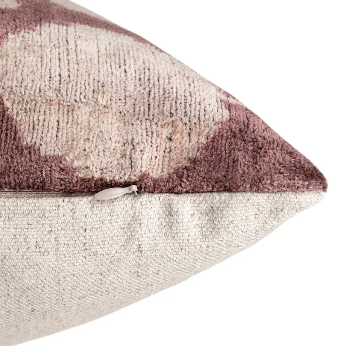 Luxury Silk Velvet Pillow – Brown & Ivory Medallion Lumbar 16x24’’ - Canvello