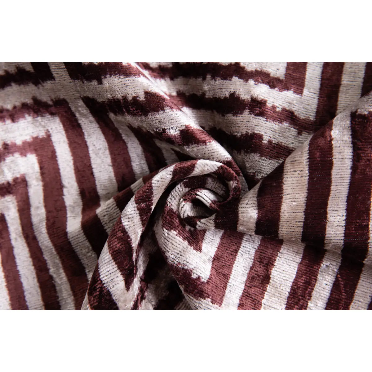 Luxury Silk Velvet Throw Pillow - Brown & Beige Geometric Square 16x16’’ - Canvello