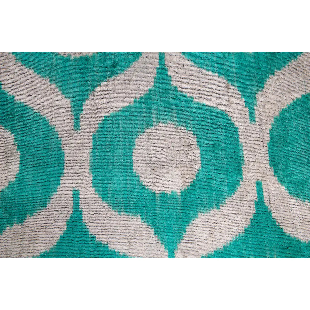 Luxury Silk Velvet Pillow - Teal and Beige Geometric Lumbar 16x24’’ - Canvello