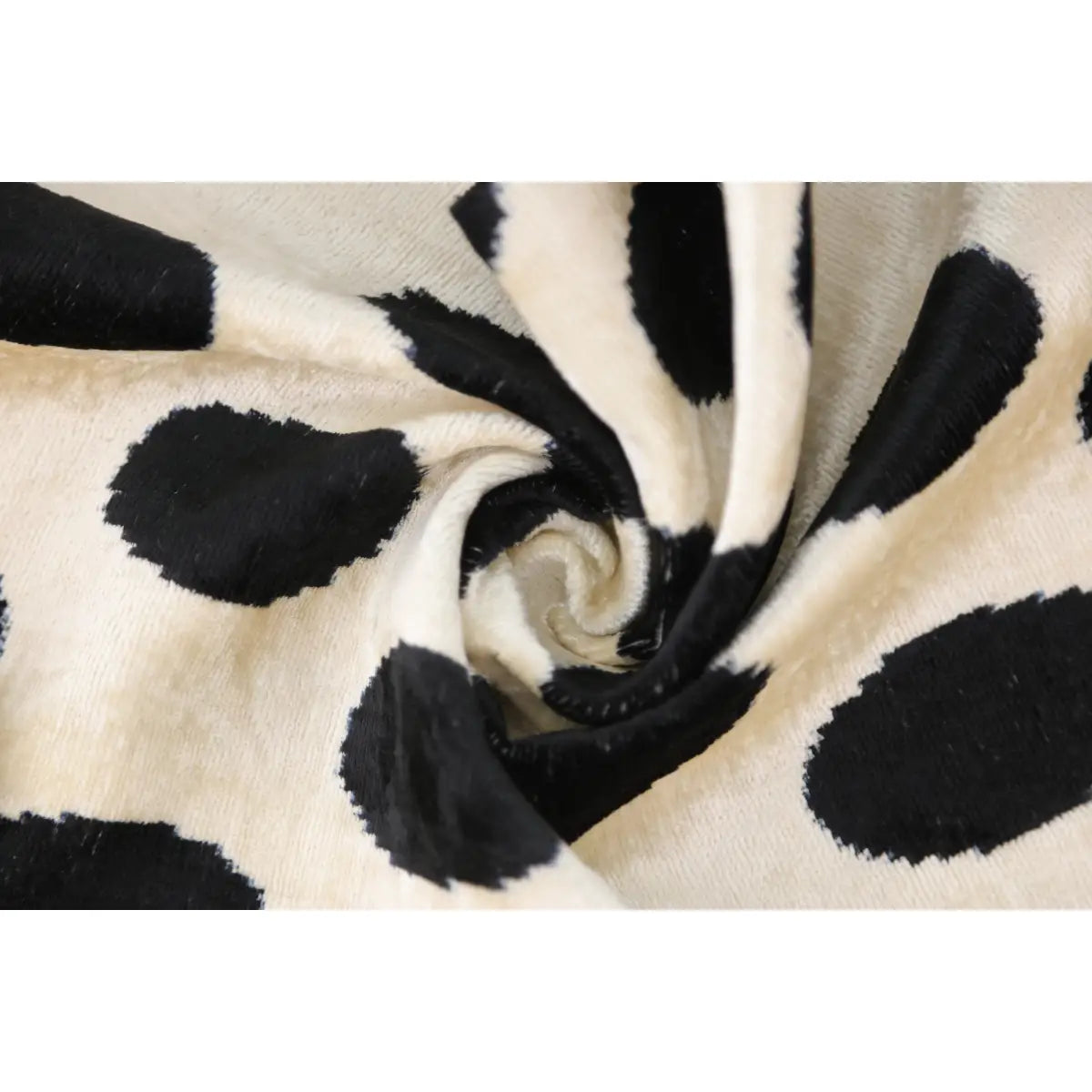 Luxury Velvet Pillow – Black & Ivory Polka Dot Lumbar 16x24 - Canvello