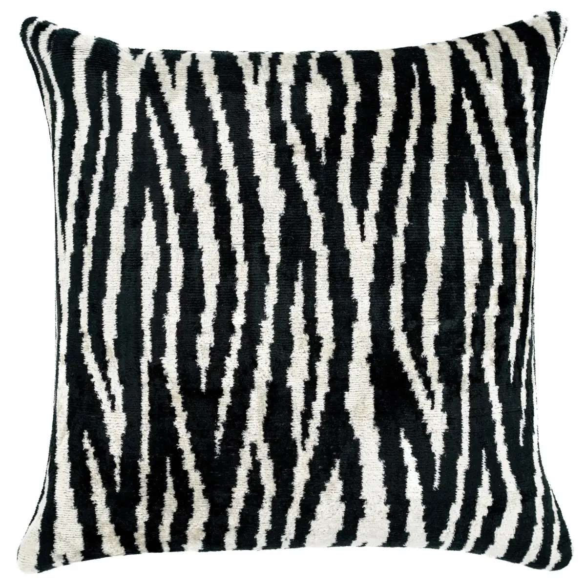 Handmade Velvet Throw Pillow with Black and White Zebra Print Design - High-Quality 20x20 Inch Decorative Accent