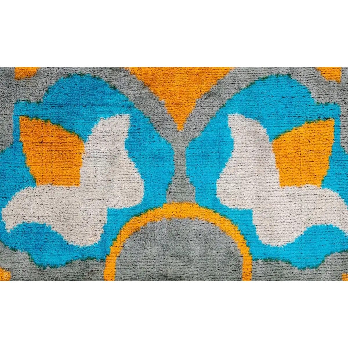 Handmade Velvet Throw Pillow with Blue Yellow and Gray Geometric Design - High-Quality 20x20 Inch Decorative Accent