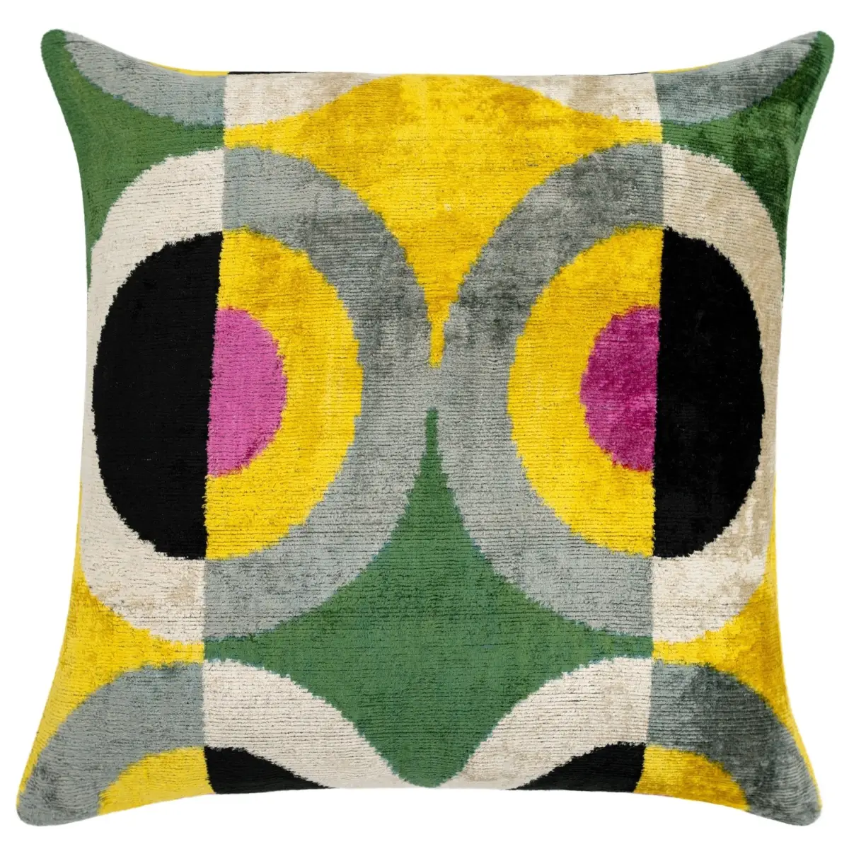Handmade Velvet Throw Pillow with Modern Abstract Design - High-Quality 20x20 Inch Decorative Accent with Premium Down