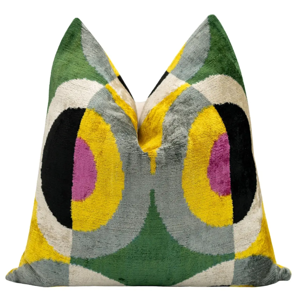 Handmade Velvet Throw Pillow with Modern Abstract Design - High-Quality 20x20 Inch Decorative Accent with Premium Down