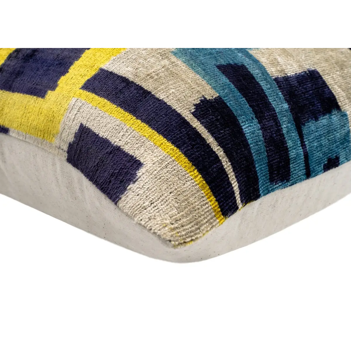 Handmade Velvet Throw Pillow with Modern Geometric Design - High-Quality 20x20 Inch Decorative Accent with Premium Down