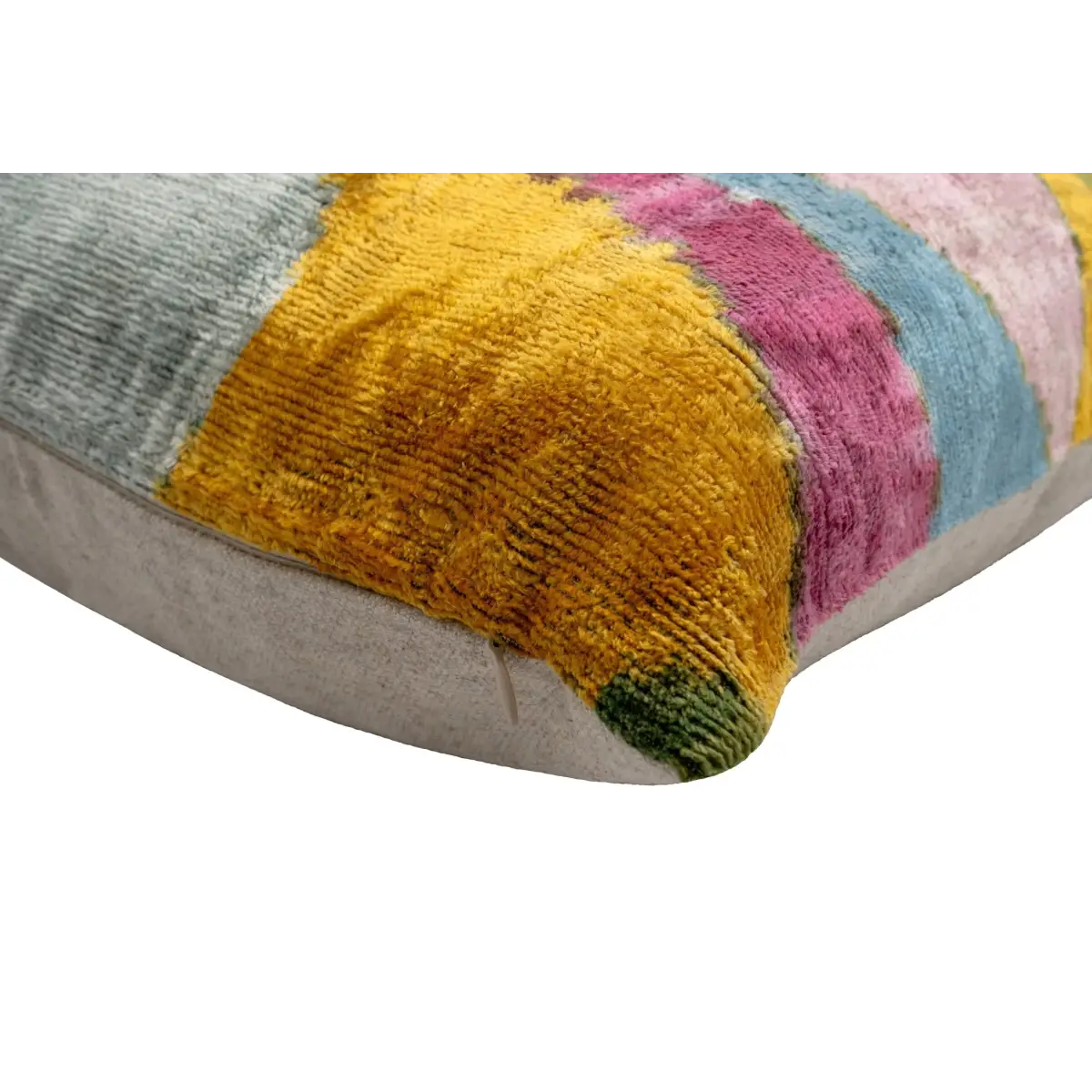 Handmade Velvet Throw Pillow with Multicolor Abstract Design - High-Quality 20x20 Inch Decorative Accent with Premium
