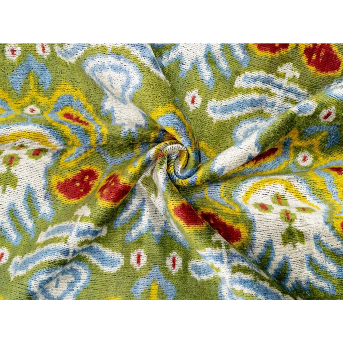 Handmade Velvet Throw Pillow with Multicolor Ikat Design - High-Quality 20x20 Inch Decorative Accent with Premium Down