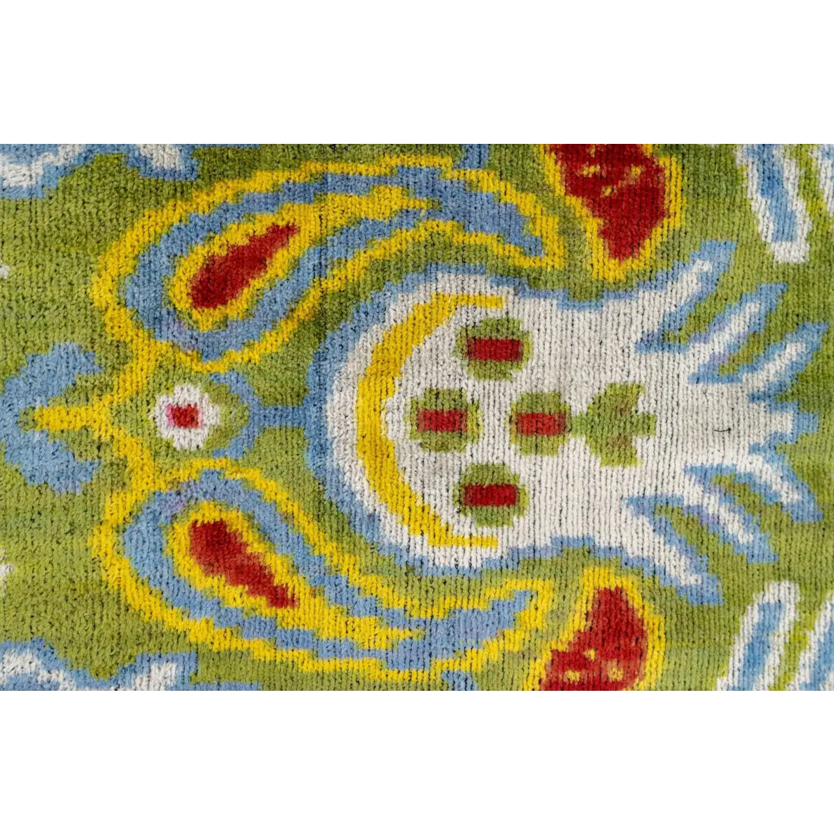 Handmade Velvet Throw Pillow with Multicolor Ikat Design - High-Quality 20x20 Inch Decorative Accent with Premium Down