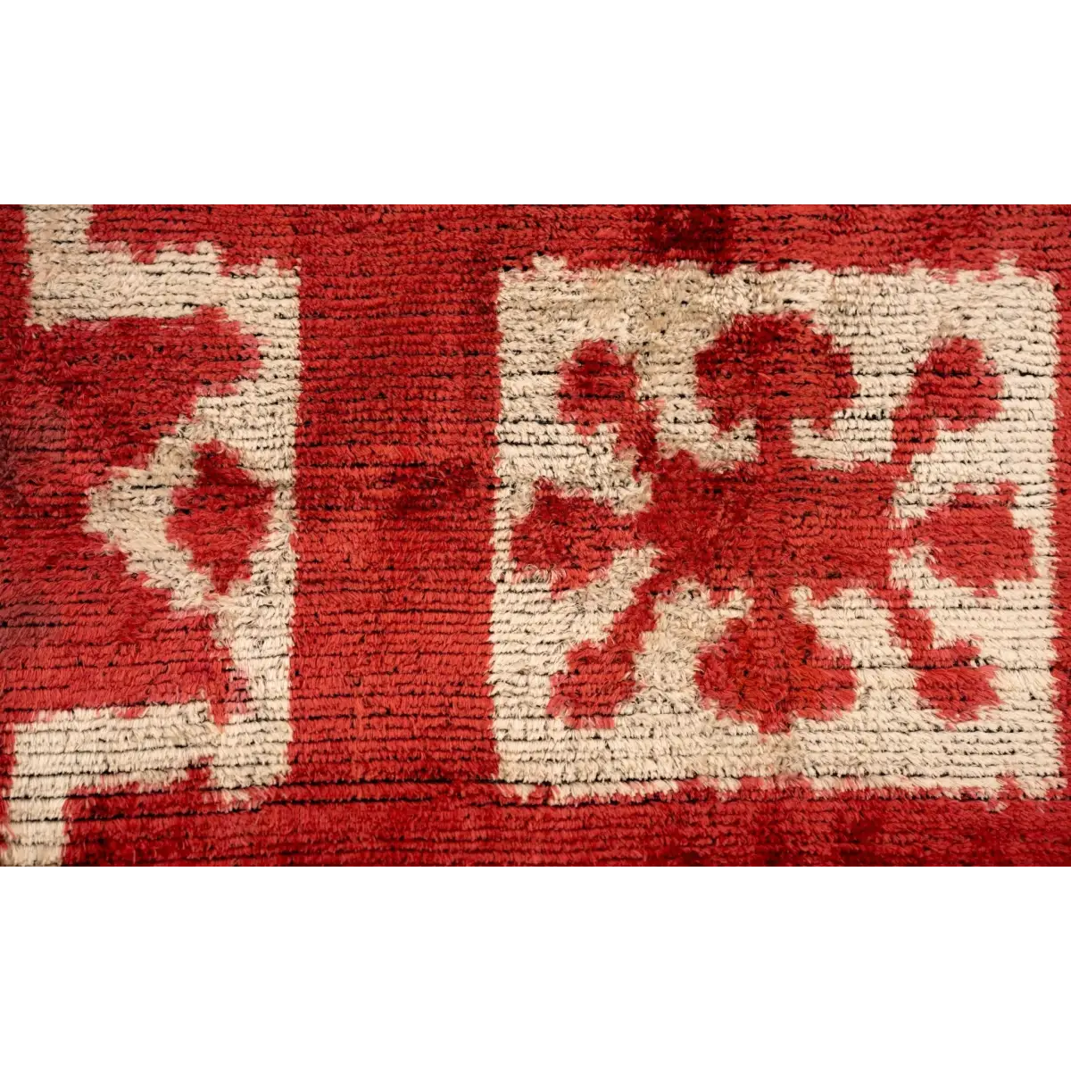 Handmade Velvet Throw Pillow with Red and Cream Geometric Star Design - High-Quality 20x20 Inch Decorative Accent