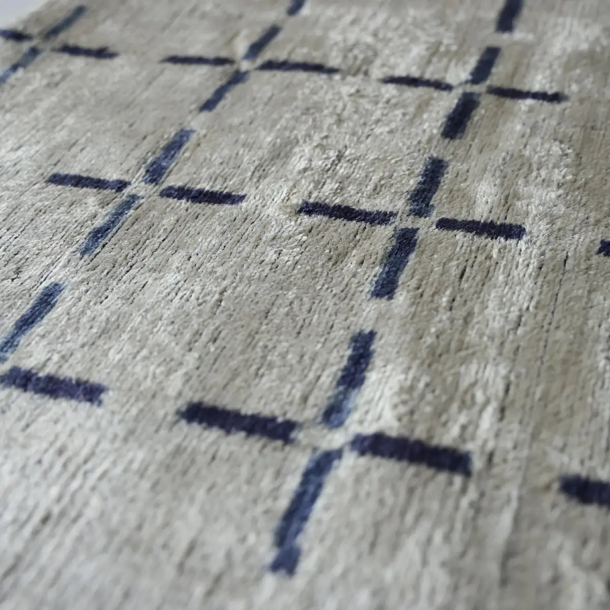 Handwoven Silk Velvet Grid Pillow 20x20 Inch - Organic Modern Luxury Accent Cushion - Canvello