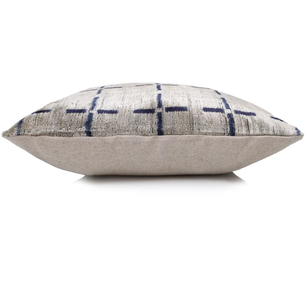 Handwoven Silk Velvet Grid Pillow 20x20 Inch - Organic Modern Luxury Accent Cushion - Canvello