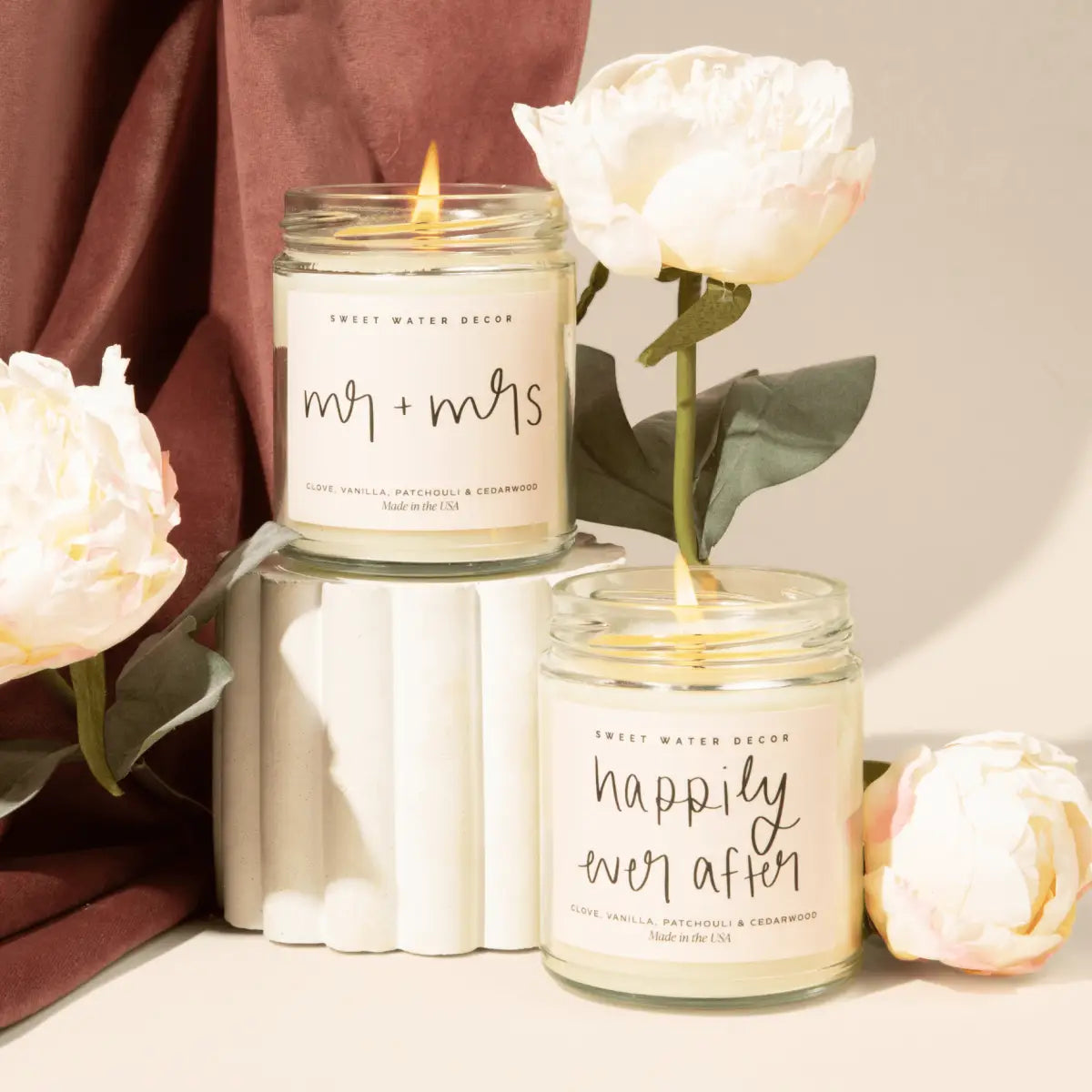 Happily Ever After Soy Candle - Clear Jar - 9 oz (Palo Santo Patchouli) - Sweet Water Decor