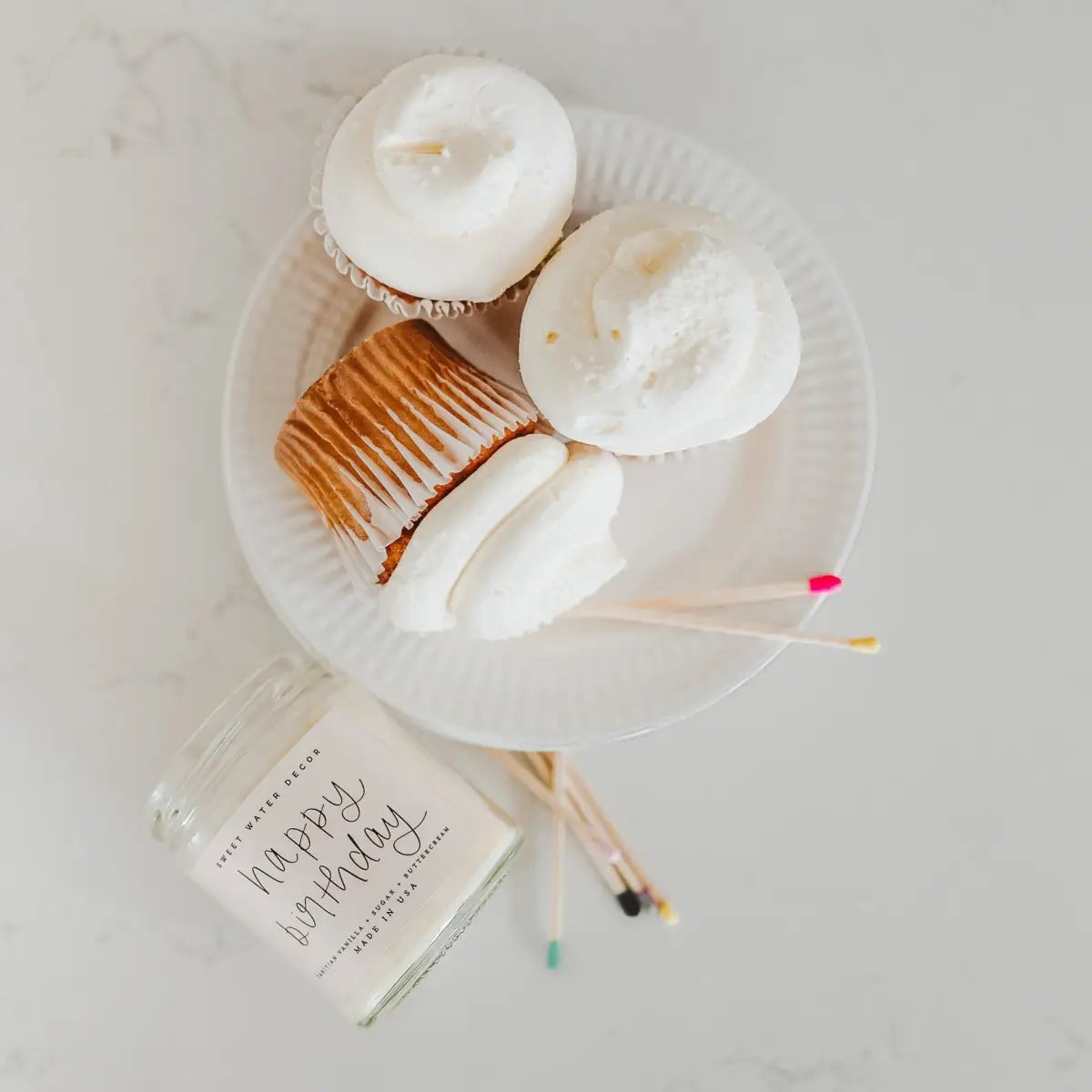 Happy Birthday Soy Candle - Clear Jar - 9 oz - Sweet Water Decor