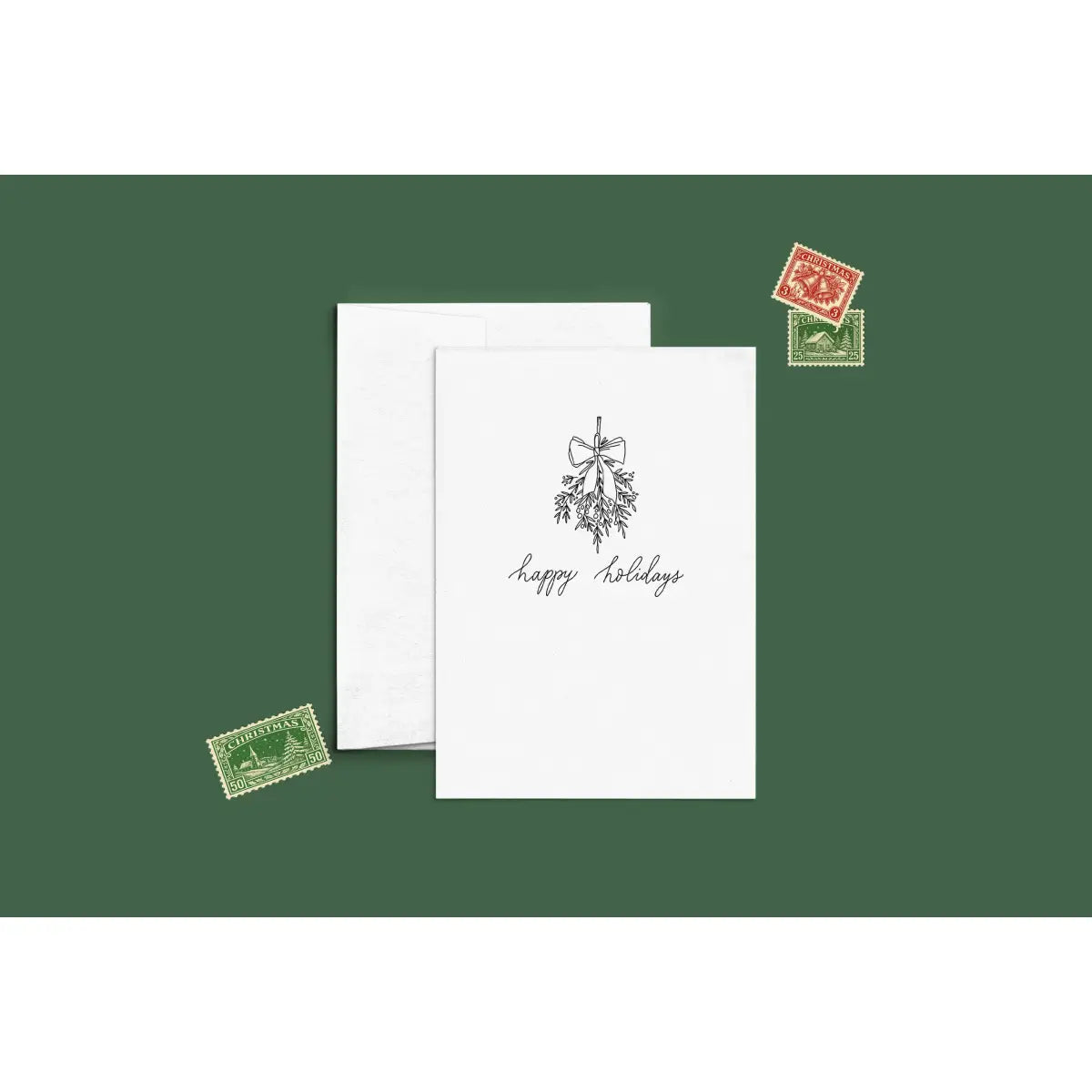 Holiday Card - Happy Holidays Letterpress - Cate Paper Co.
