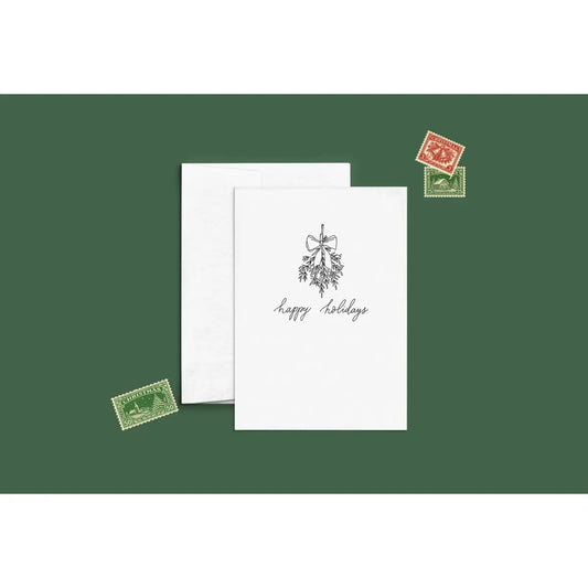 Holiday Card - Happy Holidays Letterpress - Cate Paper Co.