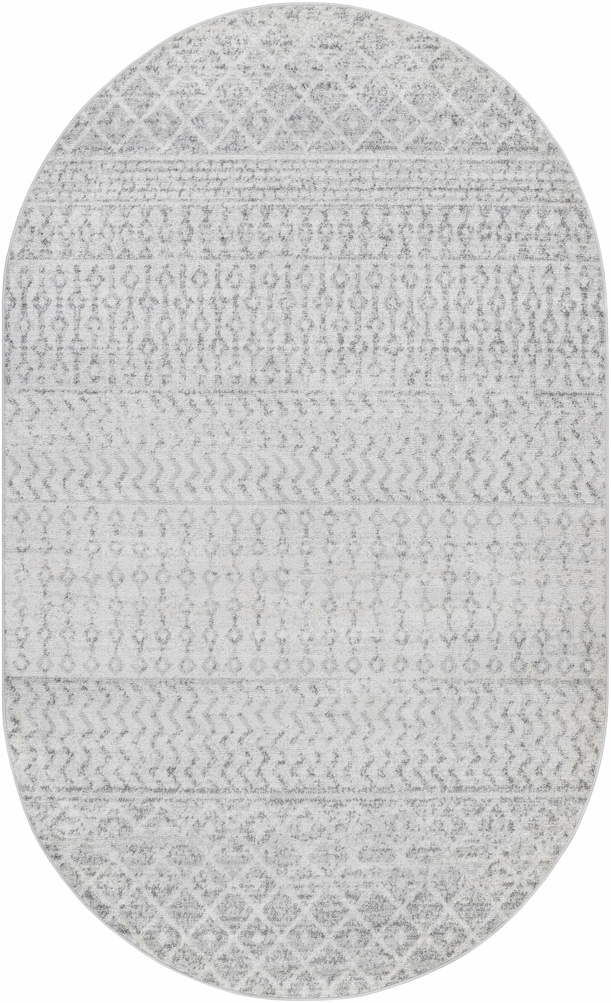 Constantin Gray Area Rug - 5’ x 8’ Oval - Boutique Rugs
