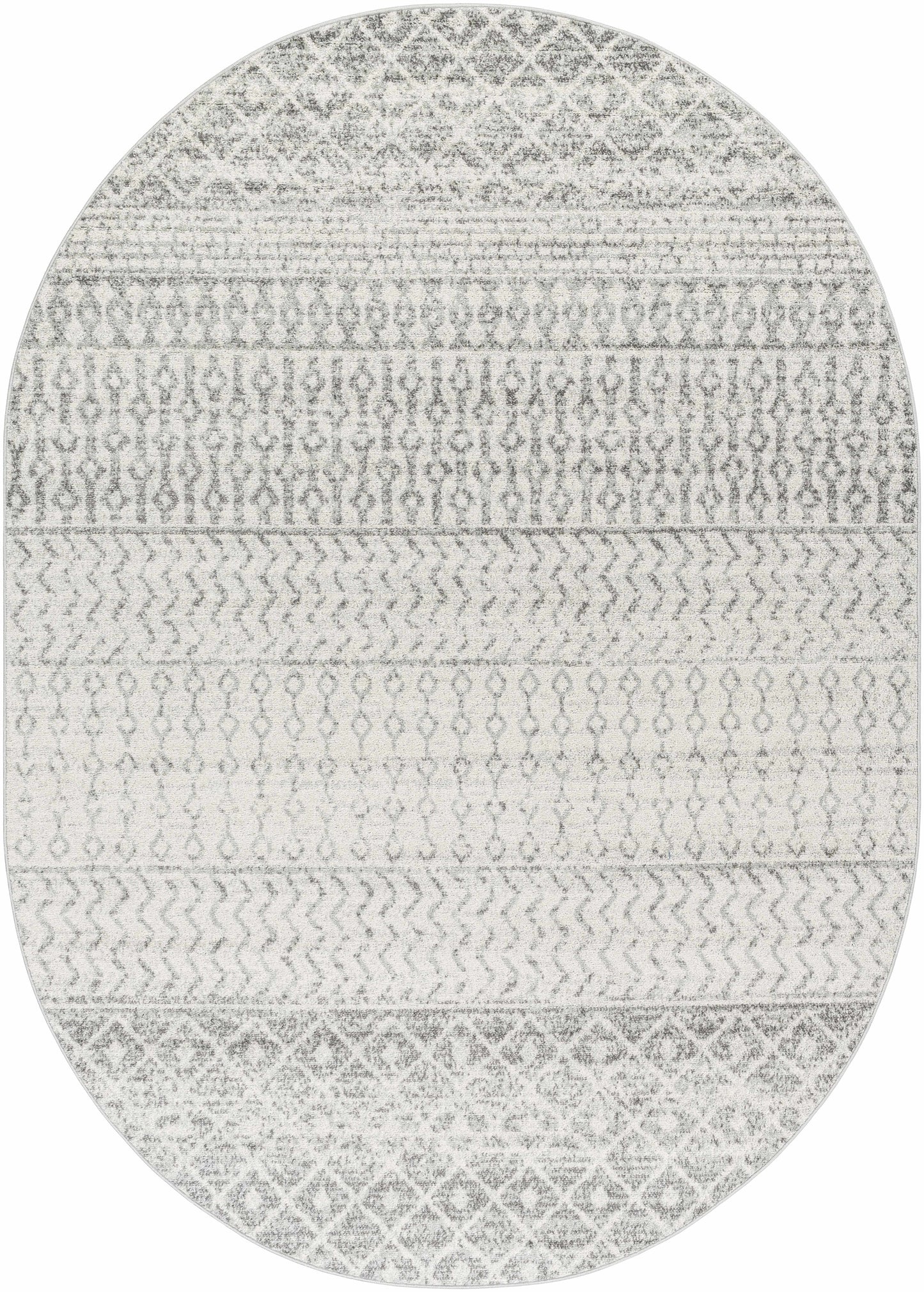 Constantin Gray Area Rug - 6’7’’ x 9’ Oval - Boutique Rugs
