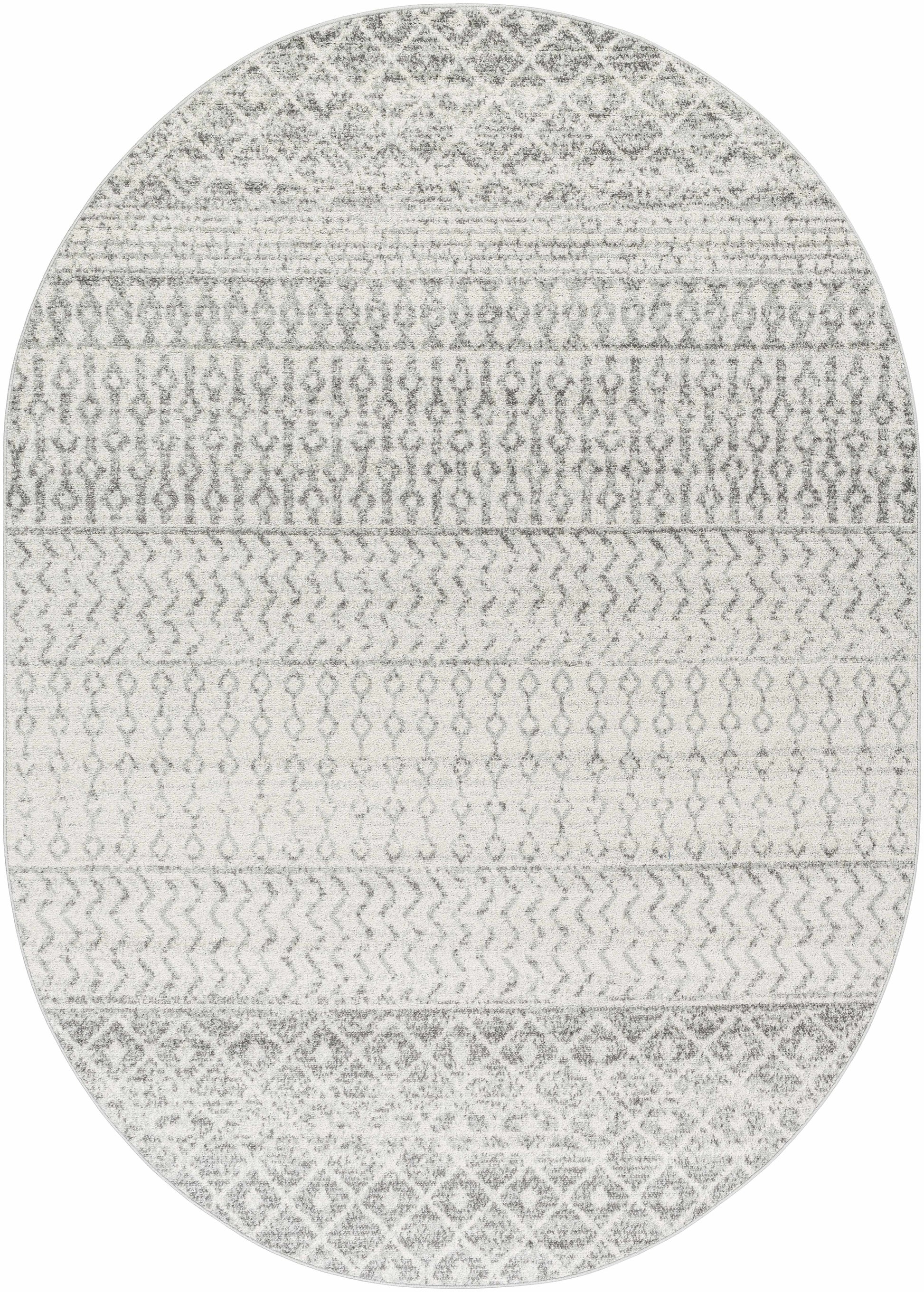 Constantin Gray Area Rug - 6’7’’ x 9’ Oval - Boutique Rugs