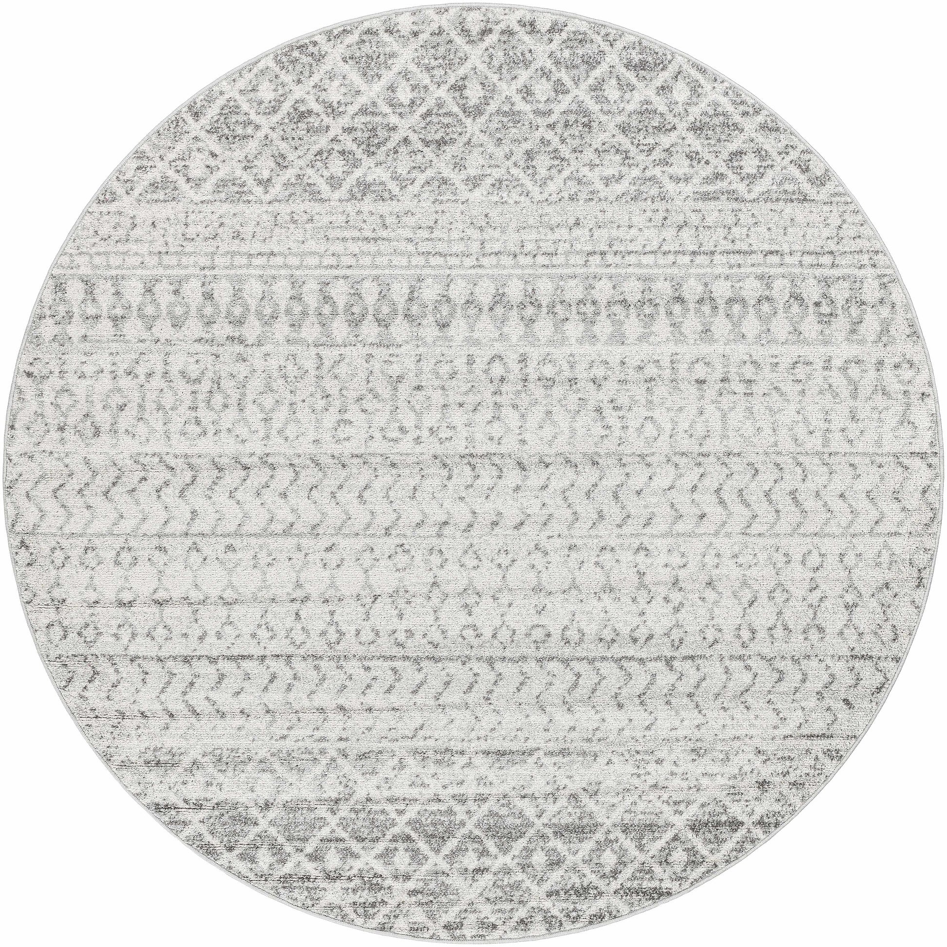 Constantin Gray Area Rug - 6’ Round - Boutique Rugs