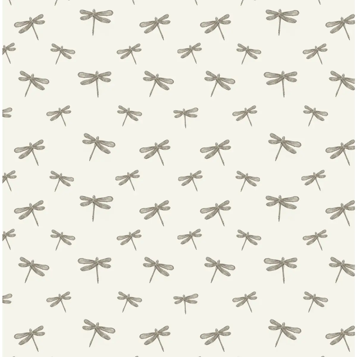 Harlan Wallpaper - Simple Dragonflies - by Melissa Dayton Art - Sample 1 foot by 1 foot / Cream - Loomwell Home Goods